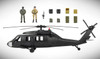 1:18 Scale Black Hawke Helicopter