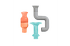 TUBES Boon Building Bath Toys - Aqua/ Grey