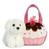Fancy Pal - White Dog in Cup Cake Bag