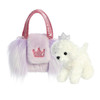 Fancy Pal - Bichon in Purple Frill Bag with Crown