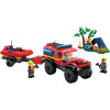 Lego City - 4x4 Fire Truck with Rescue Boat