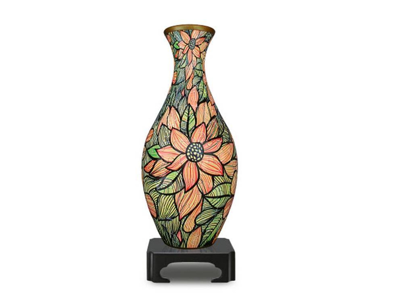 3D Puzzle Vase 160pc - Beautiful Seamless Flowers - Uncle Pete's Toys
