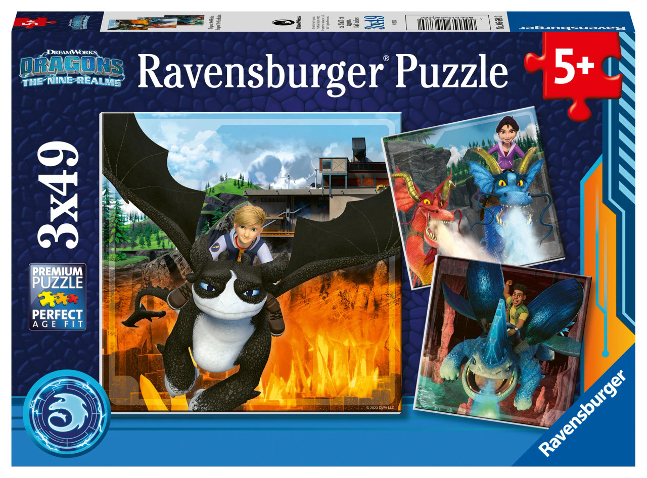 Ravensburger - Wild Things Dragons Puzzle 3 zx 49 Piece - Uncle