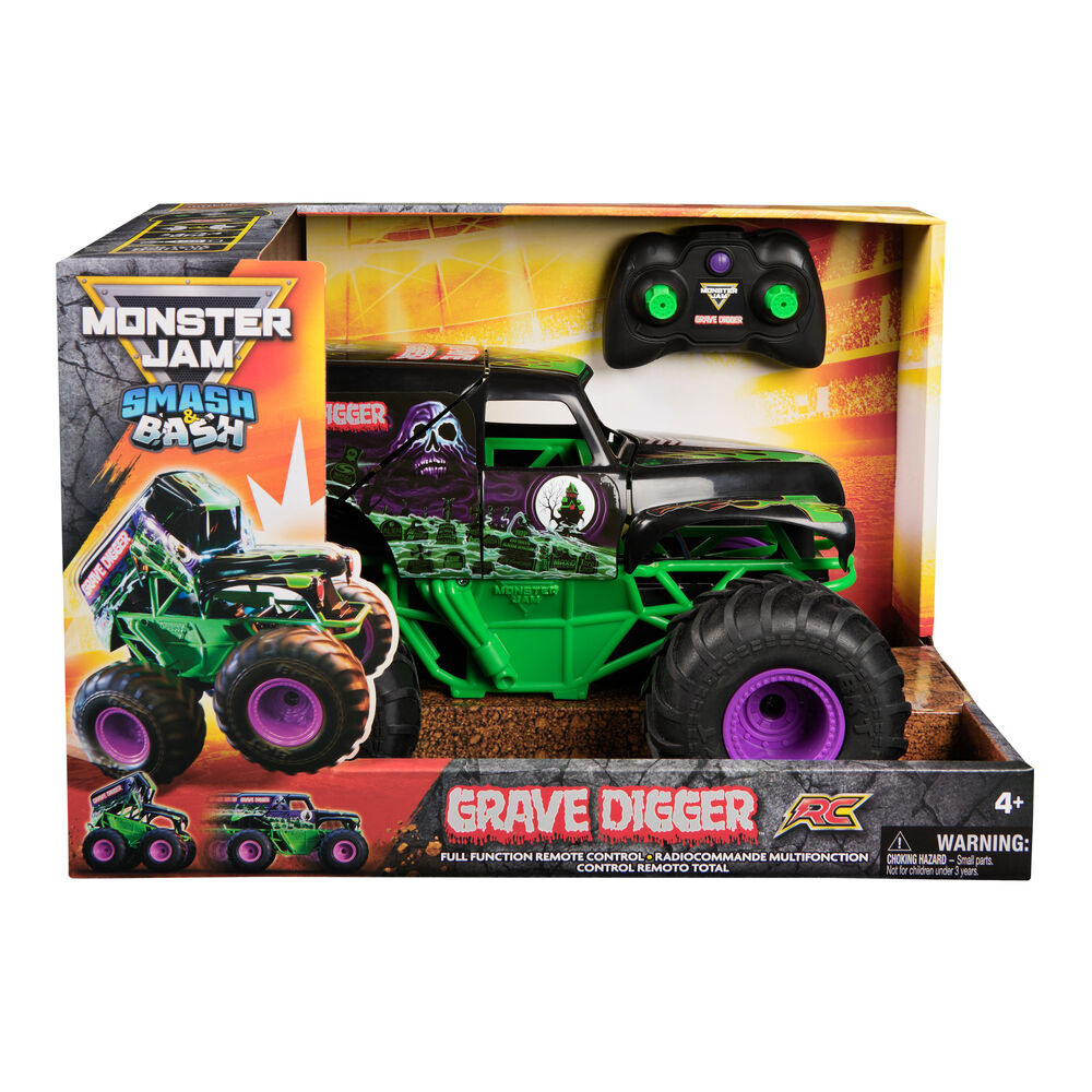 Monster Jam Radio Control 1:15 Smash N Bash Grave Digger Uncle