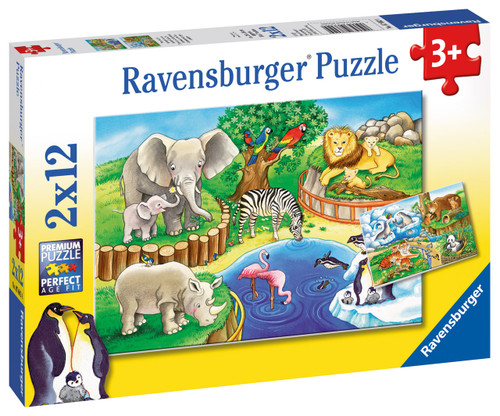 Ravensburger - Animals in the Zoo Puzzle 2 x 12 pce