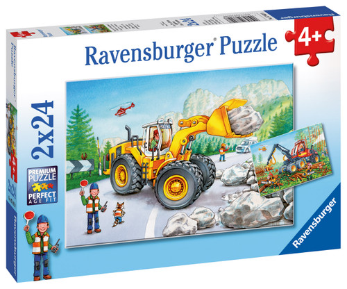 Ravensburger - Diggers at Work Puzzles 2 x 24 Piece