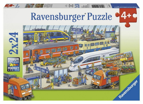 Ravensburger - Busy Train Station Puzzle 2x24pce