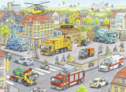 Ravensburger - Vehicles in the City Puzzle 100 Piece