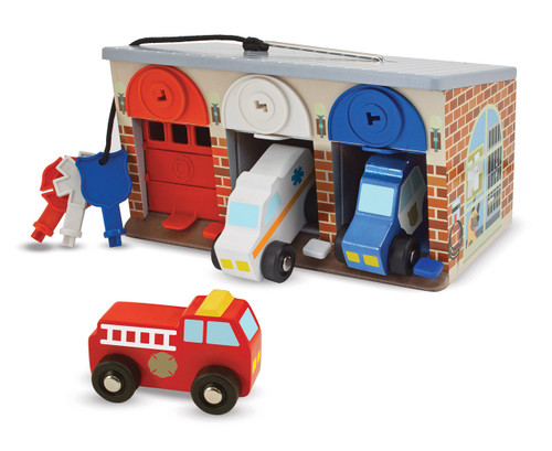Melissa & Doug Lock & Roll Rescue Truck Garage