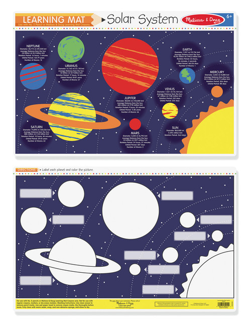 Melissa & Doug planets write-a-mat