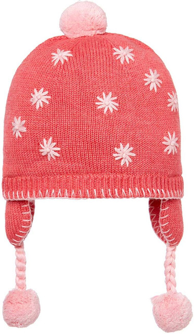 Toshi beanie - organic earmuff flower cherry xtra small