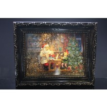 Magical christmas scene - santa busy with his elve