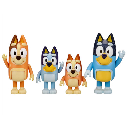 Bluey Figure 4 Pack - Bluey & Family