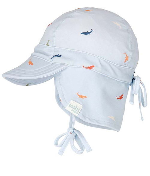 Toshi Swim Flap Cap Sharks - Extra Extra Small