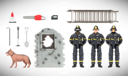 Firefighters - 3 Figures and Accessories Wall 1:18