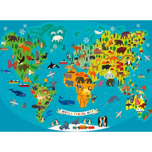 Ravensburger - Animal World Map Puzzle 150 Piece