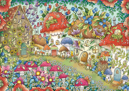 Ravensburger - Floral Mushroom Houses Puzzle 1000 Piece