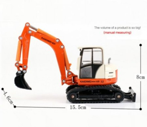 1:50 Scale Diecast Orange Crawler Excavator