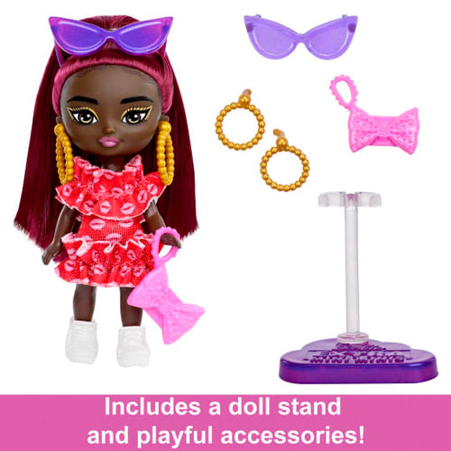 Barbie Extra Mini Minis Doll and Accessories - Burgundy Hair