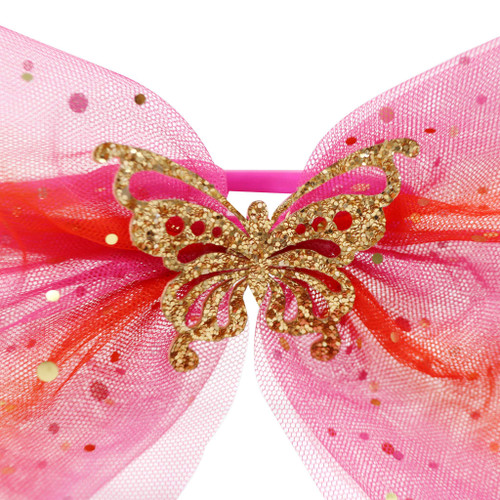 Butterfly Glitter Hot Pink & Gold Headband