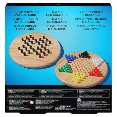 Classic Games Wooden Solitare And Chinese Checkers