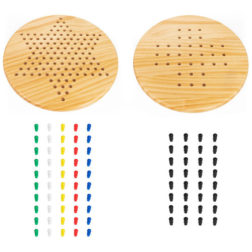 Classic Games Wooden Solitare And Chinese Checkers