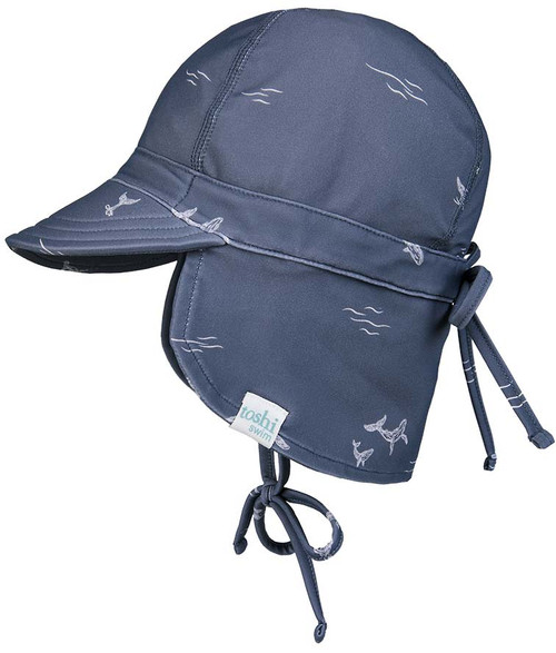 Toshi Swim Baby Flap Cap Whales - Extra Small