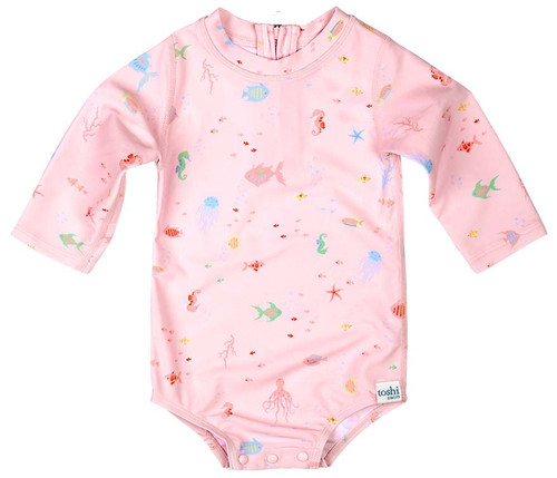 Toshi Swim Baby Onesie Long Sleeve Classic Coral - Size 0