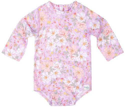 Toshi Swim Baby Onesie Long Sleeve Classic Dahlia - Size 0