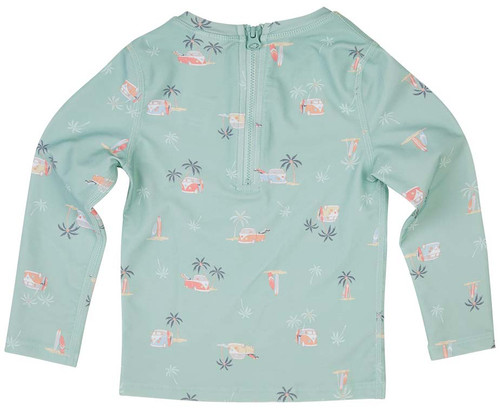 Toshi Swim Kids Rashie Half Zip Long Sleeve Uluwatu Size 5