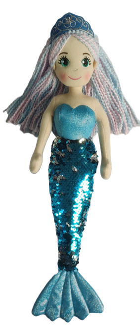 45cm Taylor Flip Sequined Blue Mermaid