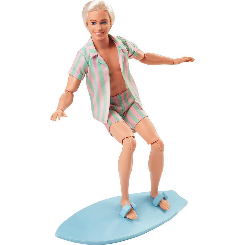 Barbie the Movie Ken Doll Beach Ken with Surfboard