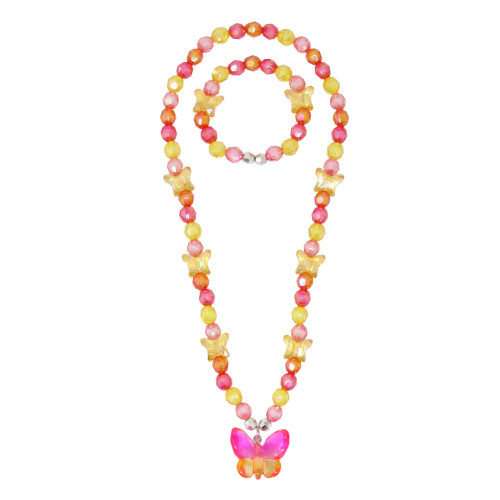 Rainbow Butterfly Necklace & Bracelet Set