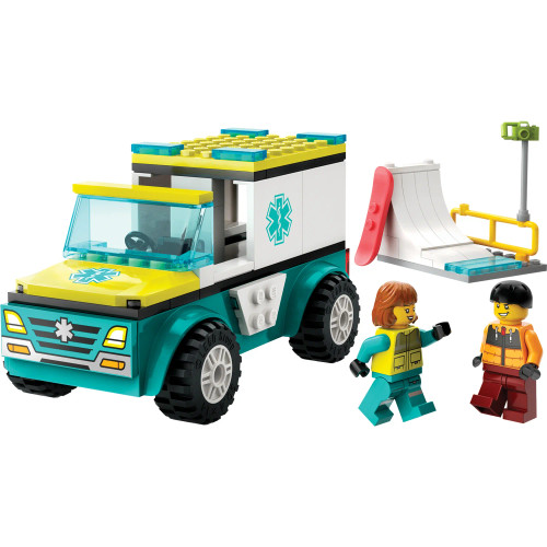 Lego City - Emergency Ambulance and Snowboarder