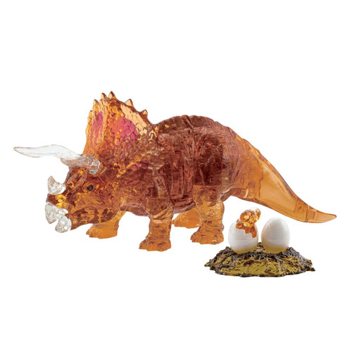 3D Brown Triceratops Crystal Puzzle