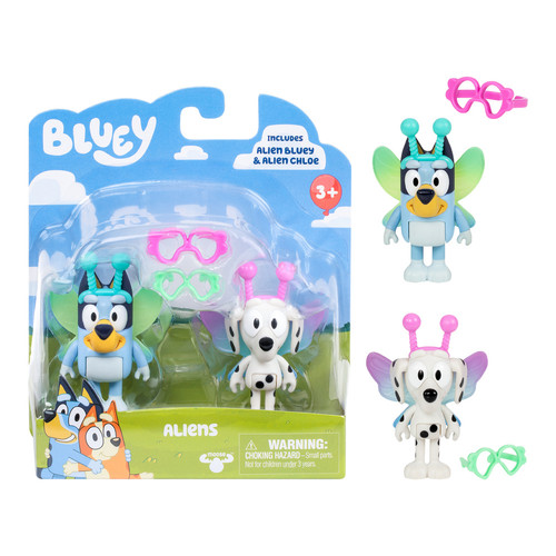 Bluey Figures 2 Pack - Alien Bluey & Alien Chloe