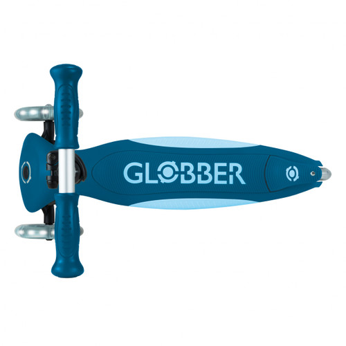 Globber Foldable Scooter - Petrol Blue/Light Blue Lights Globber Foldable Scooter - Petrol Blue/Light Blue Lights