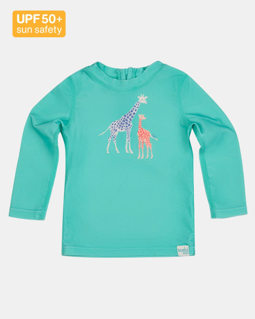 Toshi Swim Rashie Long Sleeve Splash - Congo Seagrass Size 4
