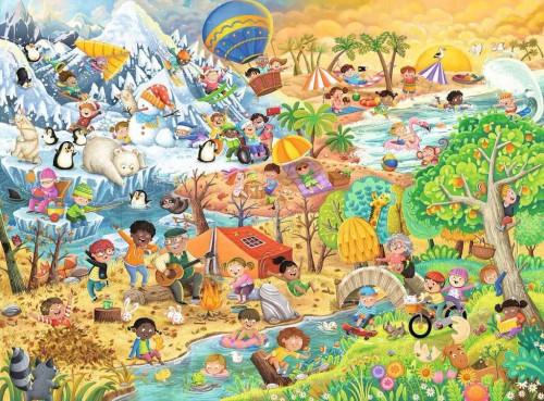 Ravensburger - Four Seasons of Fun 100 Piece Puzzle Ravensburger - Four Seasons of Fun 100 Piece Puzzle