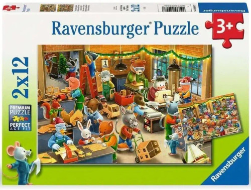 Ravensburger - Christmas Toy Factory Puzzle 2x12 Pieces