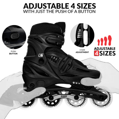 Size Adjustable Inline Skates - BLADE Black Small J11-1 Size Adjustable Inline Skates - BLADE Black Small J11-1