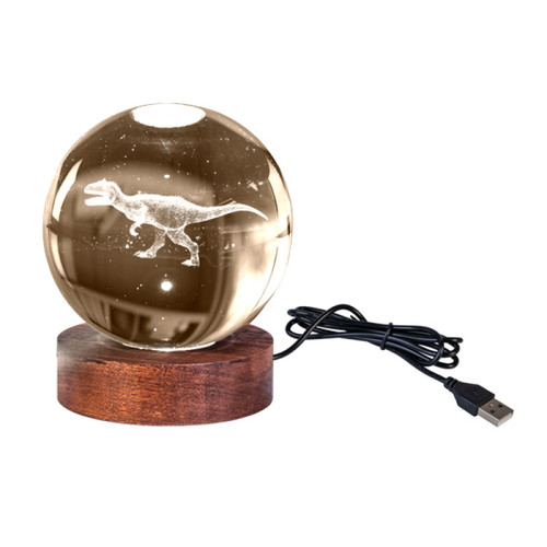 3D Crystal Ball Lamp - T-Rex