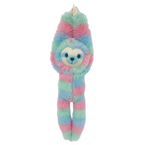 Hanging Sloth Evelyn - Pink Blue & Green