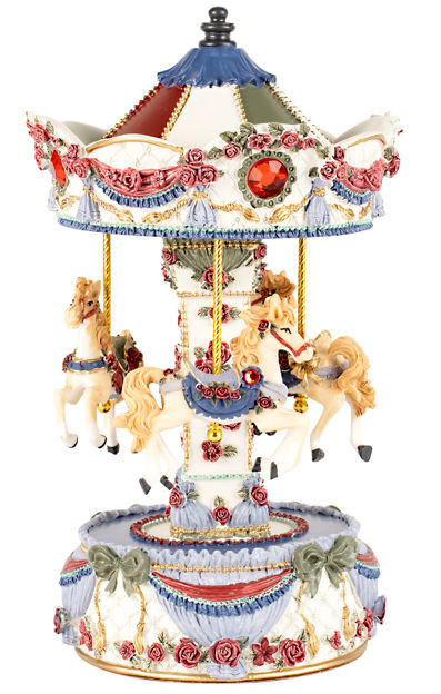 Spinning Horse Carousel With Music - Purple 25cm