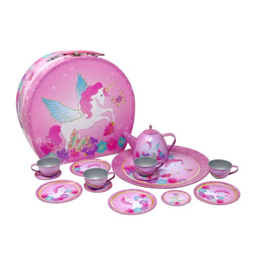 Unicorn Rainbow 15 Piece Tin Tea Set