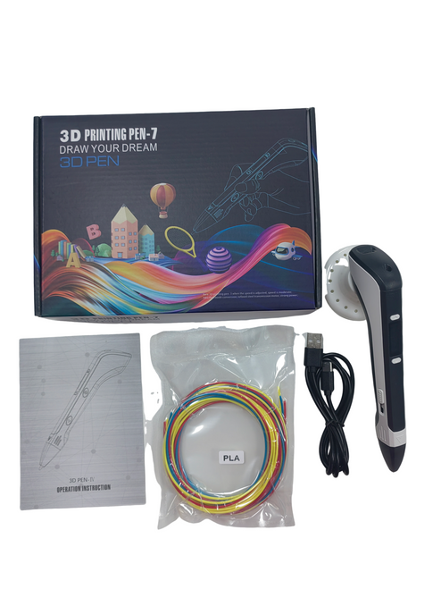 3D Printing Pen With Metal Gearbox - White