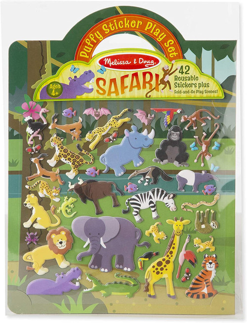 Melissa & Doug Reusable Puffy Sticker Play Set - Safari