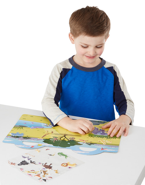 Melissa & Doug Reusable Puffy Sticker Play Set - Safari