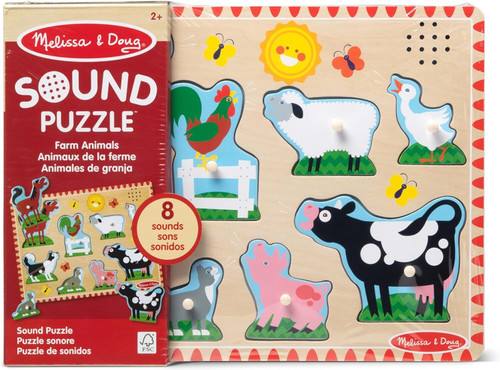 Melissa & Doug Farm Animals Sound Puzzle 8 Pieces