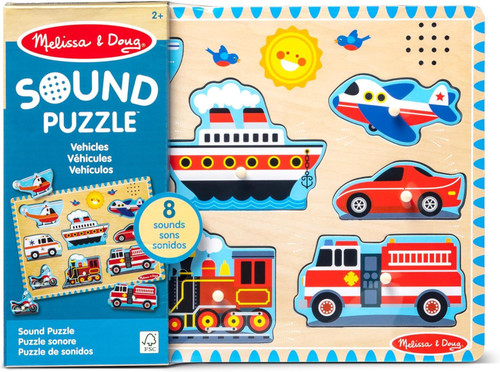 Melissa & Doug Vehicles Sound Puzzle 8 Pieces